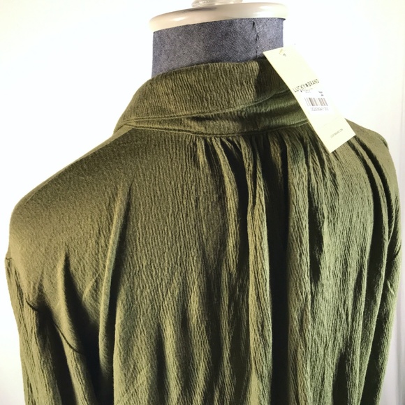 NEW Lucky Brand Green Button Front Blouse Size M - Picture 6 of 8